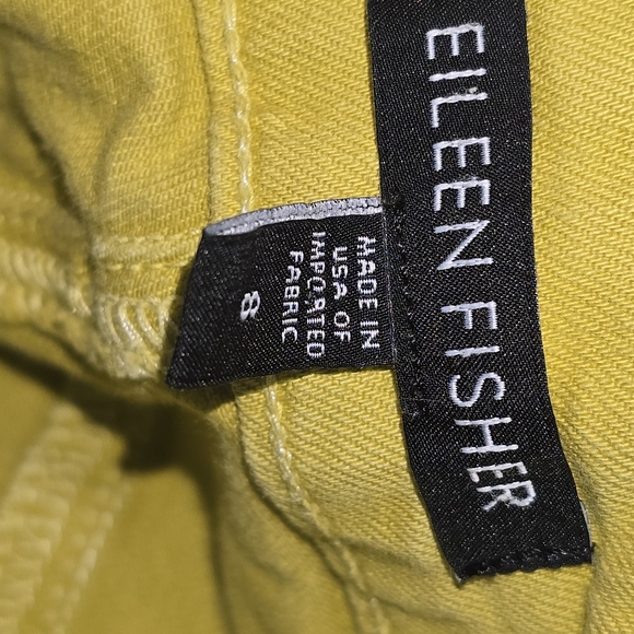 EILEEN FISHER SUNNY YELLOW JEANS WOMENS ORGANIC COTTON SKINNY JEANS SIZE 8 - Picture 4 of 6